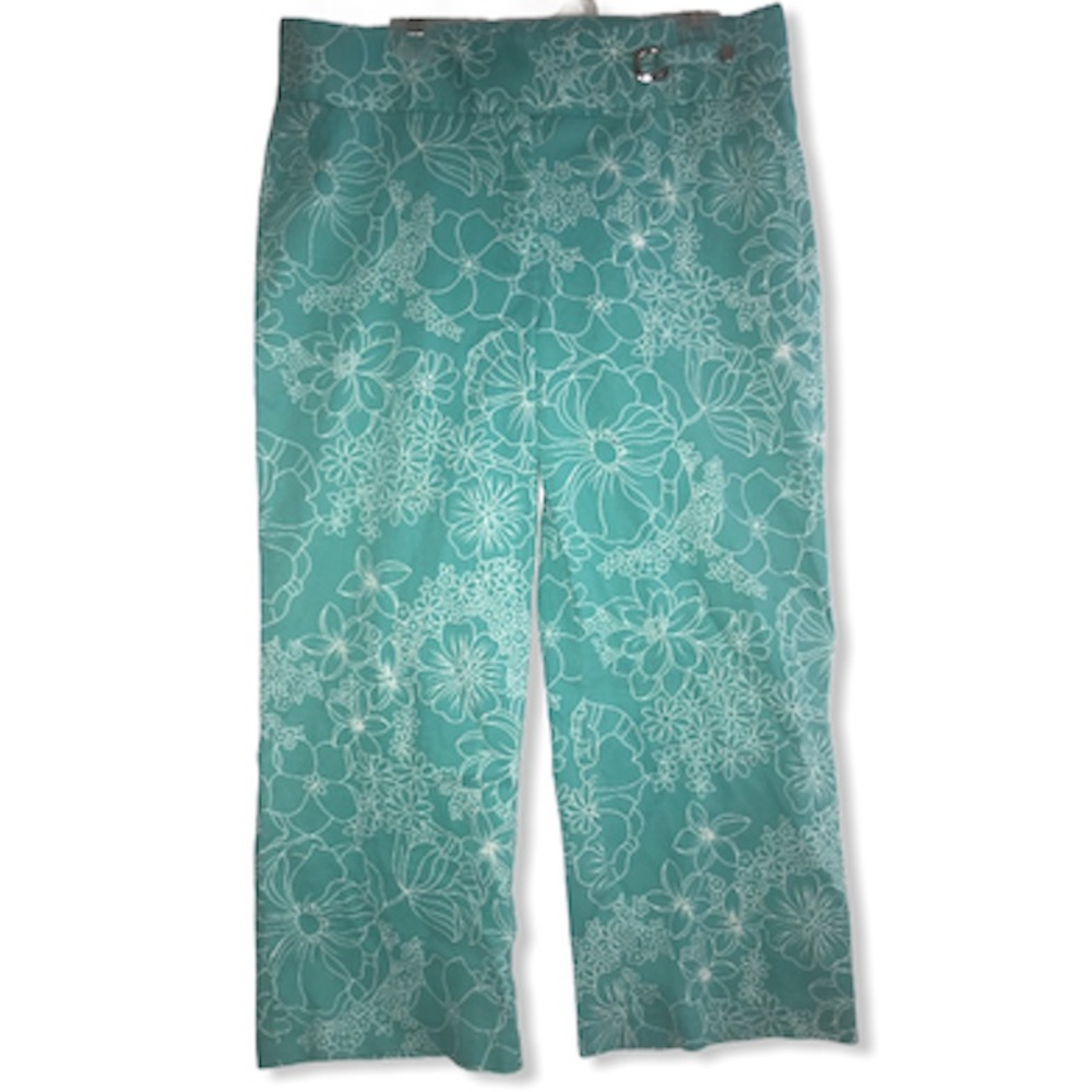 Versailles crop pants blue/green size 8